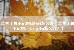 苹果手机不记得id密码怎么办（苹果手机不记得appleld密码怎么办？）