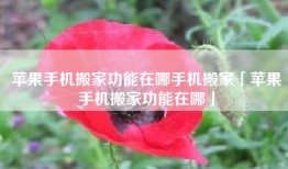 苹果手机搬家功能在哪手机搬家「苹果手机搬家功能在哪」