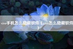 vivo手机怎么隐藏软件（vivo怎么隐藏软件）