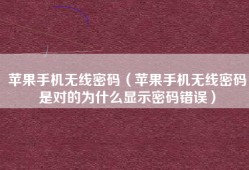 苹果手机无线密码（苹果手机无线密码是对的为什么显示密码错误）