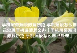 手机屏幕漏液修复妙招 手机漏液怎么自己处理手机漏液怎么办「手机屏幕漏液修复妙招 手机漏液怎么自己处理」