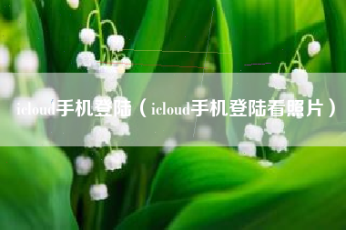 icloud手机登陆（icloud手机登陆看照片）